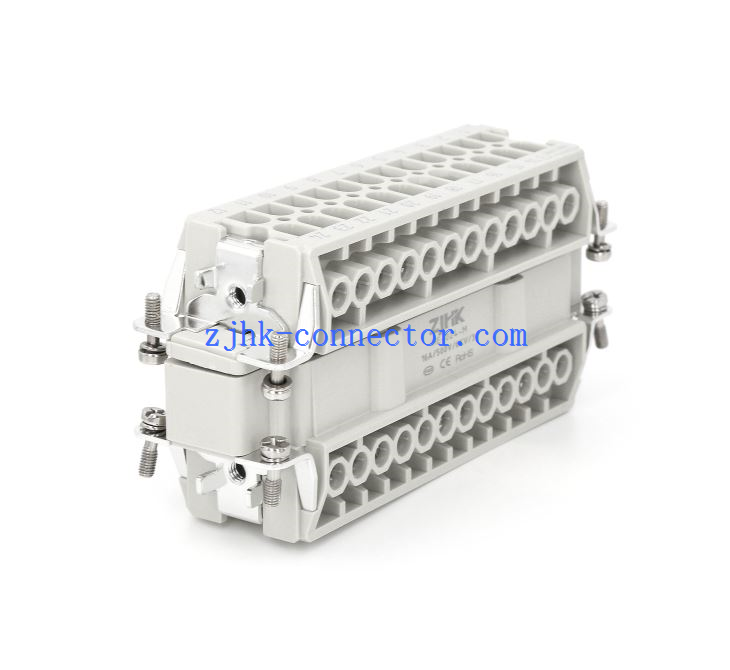 24 PIN Screw Masukkan Konektor Industri Persegi Panjang